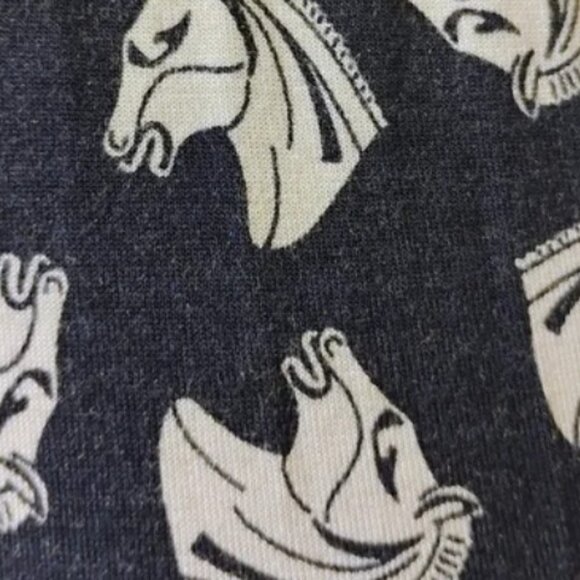 Ann Taylor Women Blue Horses Midi Dress with Detachable Belt - Picture 15 of 15